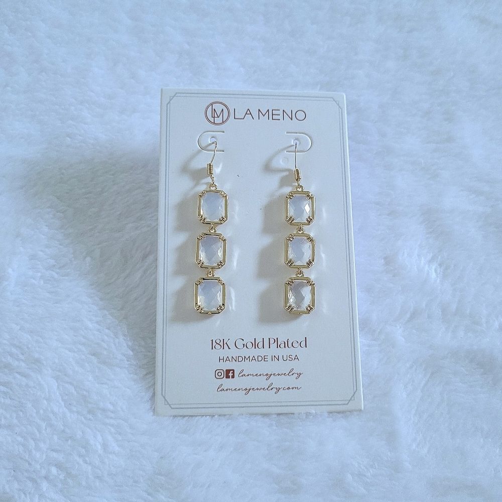 La Meno Rectangle Trio3️⃣ Drop Earrings